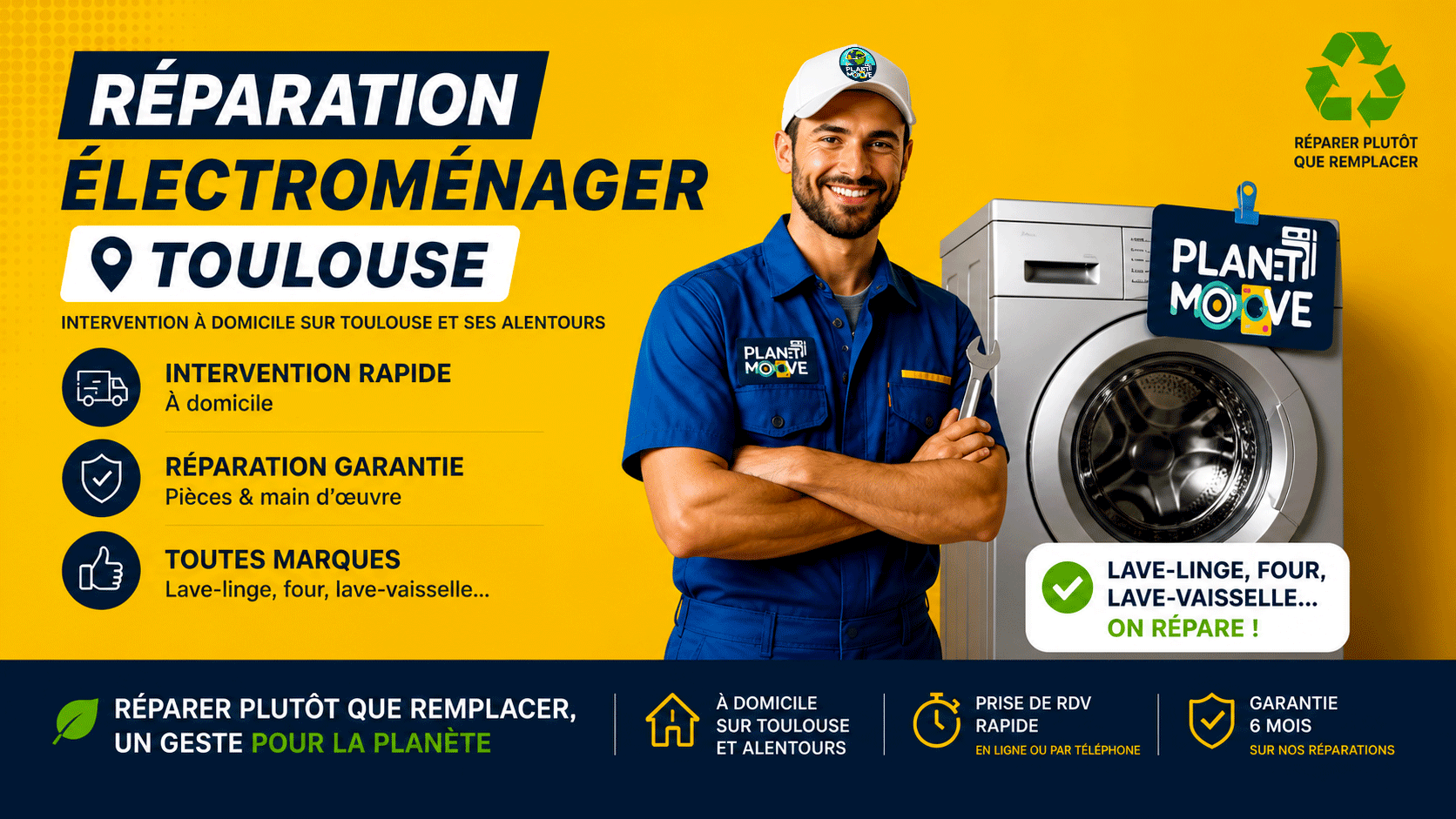Diagnostique et Réparation d'Électroménager à Toulouse et dépannage - Planet Moove